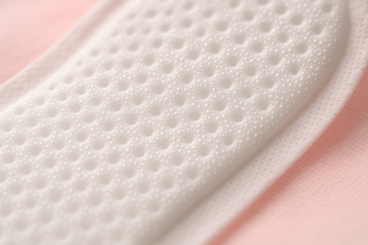 Macro of the perforated hot-air bubble top sheet
