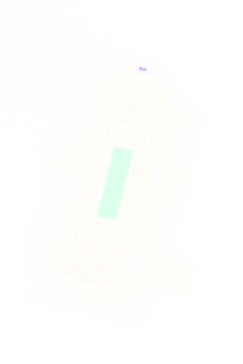 The FRNDS24 winged pad with its green anion strip, on its opened wrapper