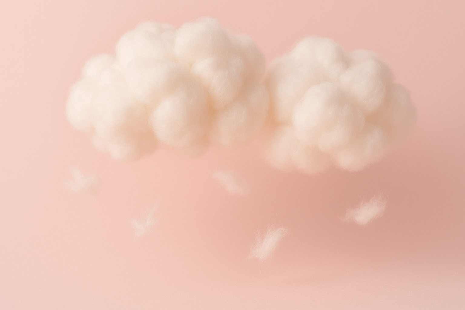 Pillowy soft cotton on a blush backdrop